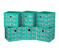 HSDT| Boîte De Rangement, 25,4 x 25,4 x 25,4 cm, Pliable, Tissu, 1 Trou Métallique, Compatible Avec Cube Organizer, Pour Organiser L'encombrement, (Lot De 6) QY-SC16-6