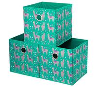 HSDT| Boîte De Rangement, 25,4 x 25,4 x 25,4 cm, Pliable, Tissu, 1 Trou Métallique, Compatible Avec Cube Organizer, Pour Organiser L'encombrement, (Lot De 3) QY-SC16-3