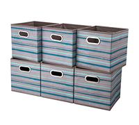 HSDT Boîte De Rangement, Brosse | Dégradé, Pliable, Tissu,27x27x28cm, Avec 2 Poignées En Métal, Compatible Avec l'organisateur De Cube 33CM, (Lot De 6) QY-SC12-6