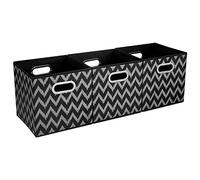 HSDT Boîte De Rangement, Tige Gris-Brun, Pliable, Tissu,27x27x28cm, Avec 2 Poignées En Métal, Compatible Avec l'organisateur De Cube 33CM, (Lot De 3) QY-SC10-3