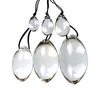 HSDwerwh Boules anales en verre en forme d'œuf, 6 tailles, avec corde portable, grosses perles anales en forme d'œuf, gode, prostate, vagin, masturbation for femmes et hommes(L)