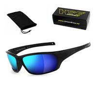 HSE SportEyes Lunettes de soleil de sport Noir/bleu effet miroir UV400