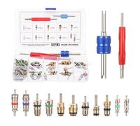 HSEAMALL 102 PCS A/C Valve Noyau R12 R134a Automobile Climatisation Réfrigération Tire Valve Tige Cœurs Remover Outil Assortiment Kit