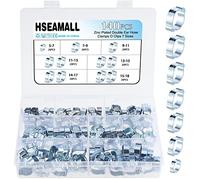 HSEAMALL 140 Pièces 5-18mm Double Oreille O Clips Pinces de Tuyau de Zinc, Pinces de Fixation