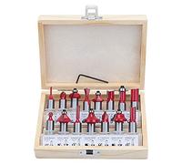 HSEAMALL 15 Pièces Fraise Defonceuse 12.7 mm Fraise Bois Fraises à Rainurer Carbide Router Bits Fraise à Menuiserie Routeur Électrique