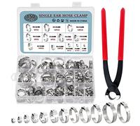 HSEAMALL 150 CP en acier inoxydable avec pince à tuyau, 12 tailles 6-33 mm, collier de serrage pour tuyau d'alimentation en carburant