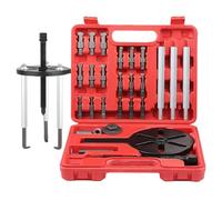 HSEAMALL Ensemble de 21 pièces d'extracteur de roulement, extracteur de roulement à trou intérieur, outil de démontage de roulement à 3 mâchoires, extracteur de pignon avec crochet courbé