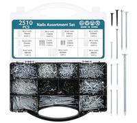 HSEAMALL Jeu de clous en bois 2510, petits clous muraux pour le bricolage et l'artisanat, clous ronds pour la décoration intérieure, le travail du bois, la construction de meubles.