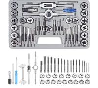 HSEAMALL Jeu de tarauds et filières, 40 pièces M3-M12 Outils de taraudage et de filetage avec accessoires de e taraudage