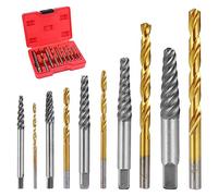 Hseamall - Lot de 10 extracteurs de vis avec embouts de foret en cobalt pour perceuse à gauche