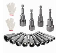 HSEAMALL Lot de 10 tourne-écrous magnétiques 6-15 mm Jeu d'embouts de tournevis avec tige hexagonale à changement rapide 1/4" (6-15 mm 10 pièces)