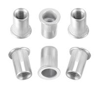 HSEAMALL Lot de 100 écrous à rivets M8 en acier inoxydable, tête plate filetée Insert Nutsert Rivnuts Assorte
