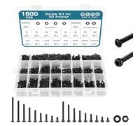 HSEAMALL Lot de 1600 vis M3 en acier au carbone pour imprimante 3D, classe 12.9, avec écrous et rondelles