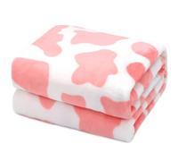 HSEEC Couverture Polaire Chaude et légère à imprimé Vache Mignonne pour canapé, lit, Voyage, décoration de Chambre pour Enfants, Adolescents et Adultes, 101,6 x 127 cm, Rose