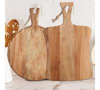 Hsei Lot de 2 planches à découper en bois d'acacia pour charcuterie, pratiques, 35,6 x 21,8 cm