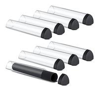 Hsei Lot de 8 tubes de tapis de jeu prisme de jeu de 38,1 cm pour tapis de jeu - Facile à mettre et à enlever - Étui pour rangement de cartes, tapis de jeu, ne roule pas des surfaces (noir