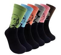 HSELL Chaussettes fantaisie pour homme en coton à motifs amusants pour présidents/Big Guy, Présidents 6 paires, 9-12