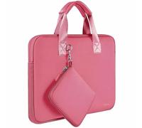 HSEOK Housse pour Ordinateur Portable 14" avec petite Pochette, Sacoche en Néoprène Compatible avec MacBook Pro 14" M5/M4/M3/M2/M1 (2025-2021), MacBook Air/Pro 13" et la plupart des PC 14",Rouge rose