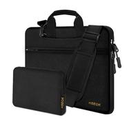 HSEOK Sac à Bandoulière Fin pour Ordinateur Portable 13"-14" avec Petit étui pour MacBook Pro 14" M5 M4 M3 M2 M1 2025-2021, Tous les Modèles 13,3" MacBook Air/Pro, La plupart des PC 13"-14",Noir