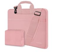 HSEOK Sac à Bandoulière Fin pour Ordinateur Portable 13"-14" avec Petit étui pour MacBook Pro 14" M5 M4 M3 M2 M1 2025-2021, Tous les Modèles 13,3" MacBook Air/Pro, La plupart des PC 13"-14",Rose