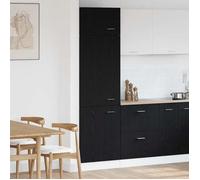HSF®Armoire basse,Buffet Bas - optimisation'espace - Armoire de Réfrigérateur avec porte Chêne noir 60 x 57 x 207cm qso940530