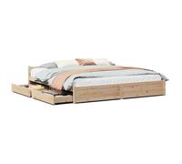 HSF®Cadre de lit - sans matelas - 160x200 cm - bois massif de pin - 2 personnes - 2 PLACE czd546675
