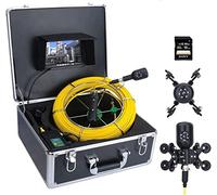 HSF Caméras d'inspection 7" 30 m HD double objectif industriel endoscope caméra vidéo d'inspection de tuyau avec carte SD 16 Go endoscope industriel
