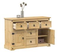 HSF®Meuble de séjour Contemporain - Buffet Corona 112x40x75cm - Bois massif de - Pin ckd23116