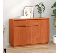 HSF®Meuble de séjour Contemporain - Buffet Marron cire 110x34x75cm - Bois massif en - Pin ckd51219