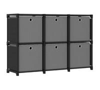 HSF®Meuble de séjour Contemporain - Étagère de Salon d'affichage Meuble de rangement - 6 cubes et boîtes Noir 103x30x72,5cm Tissu