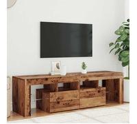 HSF®Meuble TV/Hi-Fi - Meuble de rangement TV, avec lumières LED, vieux bois - bois d'ingénierie kbq78222