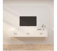 HSF®Meubles TV muraux 3 pcs - Meuble de rangement TV, blanc 80x34,5x40cm kbq45313