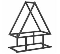 HSF®Portant de bois chauffage - Résistant aux intempéries - Meuble range-bûche noir 50x25x60 cm cpw4970702