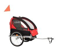 HSF®Remorque de vélo et poussette 2-en-1 noir et rouge - pour enfants/cadeau de Noël/d'anniversaire - 113x85x105 cm bgv17563420