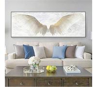 HSFFBHFBH Affiches murales et impression ailes d'ange blanches Vintage Art mural toile peinture ailes Art mur photo pour salon décor 50x150cm (20 "x59) sans cadre