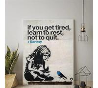 HSFFBHFBH Banksy Graffiti Street Art Si Vous Êtes Fatigué Apprendre À Se Reposer Ne Pas Quitter Affiche Toile Art Print Photo Wall Art Home Decor 40x60cm (16x24inch) Sans Cadre