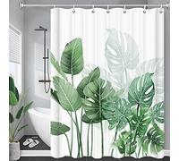 HSFFBHFBH Impression numérique Plante Verte Tropicale Rideau de Douche Fleur Paysage imperméable Rideau de Bain décor de Salle de Bain avec Crochets 120x220cm/47x87in(WxH)