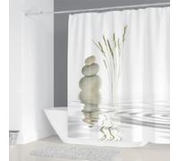 HSFFBHFBH Rideau de Douche imprimé Galets, Lavable, avec Crochet, décoratif, Suspendu, pour Salle de Bain, Rideaux de Douche Simples 90x190cm/35x75in(WxH)