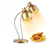 HSGAV Lampe chauffante sur Pied for Aliments commerciaux avec Hauteur réglable de 70 cm,Base lestée de 2 x 275 W,Lampe chauffante for Buffet Alimentaire,Conservation de la Chaleur des Aliments,d'or