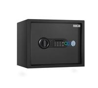HSGCJS Coffre-fort pour empreintes digitales - 3 m³, boîte biométrique à empreintes digitales avec clavier numérique, coffre-fort de sécurité avec lumière à induction et cuir, tirelire pour bijoux,