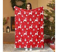 HSGLGNA Couverture de Noël Douillette de Noël Super Douce en Flanelle de Noël Couverture Classique Impression 3D Motifs de Noël Disponibles (C, 130x150 cm)