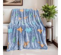 HSGLGNA Couverture Douillette pour Enfant - Motif Dinosaure - en Microfibre Douce et Moelleuse - Superbe Cadeau pour Les Amateurs de Dinosaures… (Dinosaure C, 150x200 cm)