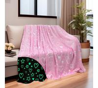 HSGLGNA Couverture Douillette pour Enfant - Motif Dinosaure - en Microfibre Douce et Moelleuse - Superbe Cadeau pour Les Amateurs de Dinosaures… (Amour - Rose, 150x200 cm)