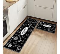 HSGLGNA Lot de 2 Tapis de Sol Anti-Fatigue pour décoration de la Maison et du Bureau - Imperméables, antidérapants et Confortables (Ustensiles de Cuisine C, 40x60+40x120cm)