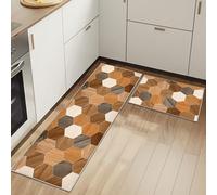 HSGLGNA Lot de 2 Tapis de Sol Anti-Fatigue pour décoration de la Maison et du Bureau - Imperméables, antidérapants et Confortables (Géométrie C, 40x60+40x120cm)
