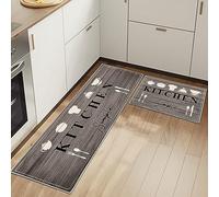 HSGLGNA Lot de 2 Tapis de Sol Anti-Fatigue pour décoration de la Maison et du Bureau - Imperméables, antidérapants et Confortables (Ustensiles de Cuisine - B, 40x60+40x120cm)