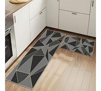 HSGLGNA Lot de 2 Tapis de Sol Anti-Fatigue pour décoration de la Maison et du Bureau - Imperméables, antidérapants et Confortables (Géométrie A, 40x60+40x120cm)