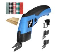 HSHa Ciseaux électriques sans fil pour tissu, coupe-papier, bricolage, pour artisanat, couture, carton, 2 lames, bleu