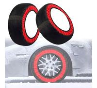 HSHBGS Chaussettes à neige pour pneus, Jeu de 2 Chaussettes à Neige Textiles, Chaînes à neige antidérapantes pour véhicules utilitaires, camions, SUV et voitures(235/60R18)