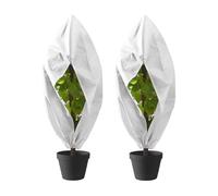 HSHBGS Housses de Protection antigel pour Plantes, Grandes couvertures antigel avec Cordon de Serrage à Glissière, Voile d’Hivernage réutilisables, Lot de 2(White,0.8x1m/31.4x39in)